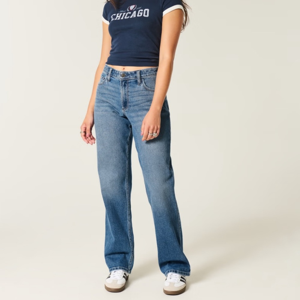 Hollister Women's Classic Blue Dad ultra High-Rise Jeans